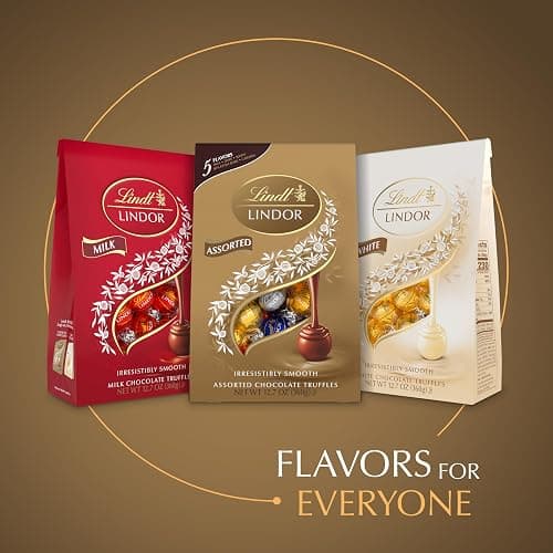 Lindt LINDOR Assorted Chocolate Candy Truffles, Chocolate with Smooth, Melting Truffle Center, 12.7 oz. Bag thumbnail 6