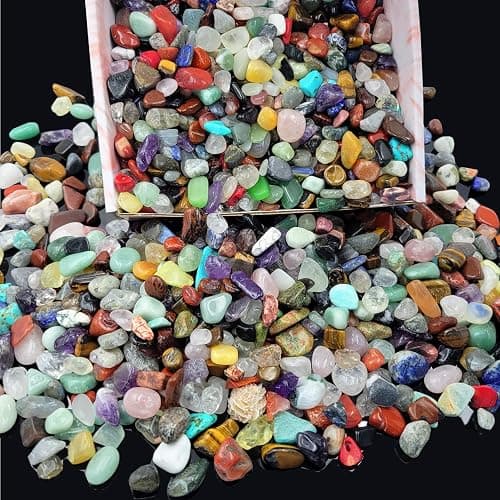 800Pcs+ (3lb) Gemstones and Crystals Set,30Kinds+ Bulk Rocks and Minerals Science Kit,Rocks Collections for Kids,Tumbled Chips Crystals,Crushed Stones - Image 1