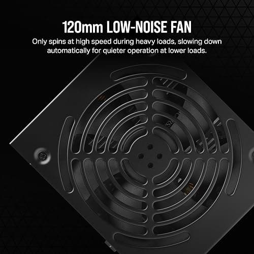 CORSAIR CX650 80 PLUS Bronze Non Modular Low-Noise ATX 650 Watt Power Supply - UK - Black thumbnail 3