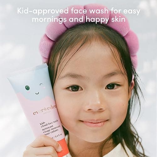 Happy Morning DUO Kids Spa Headband for Girls: Clean & Vegan Skin Care Bundle | Cloud Face Wash + SPF 20 Mineral Face Cream | Non-Toxic | Easy-to-Use Skincare - Morning Duo w/t Headband thumbnail 4