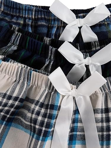 Milumia Women's Flannel Pajama Shorts Plaid Elastic Waist Sleep Pj Shorts 3 Pack thumbnail 3