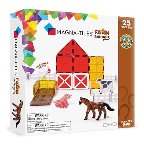 MAGNA-TILES Farm Animals 25-Piece Magnetic Construction Set, The ORIGINAL Magnetic Building Brand - Image 1