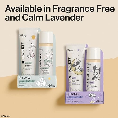 The Honest Company 2-in-1 Cleansing Shampoo and Body Wash, Face Lotion Bundle, Disney Design, Gentle for Baby, Dermatologist Tested, Sensitive Fragrance-Free, 18.5 fl oz thumbnail 6