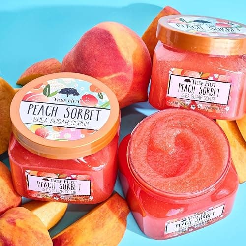 Tree Hut Peach Sorbet Shea Sugar Scrub, Exfoliating, Hydrating & Moisturizing Body Scrub with Shea Butter & Nourishing Essential Oils, Smooth & Soften Skin, 18 oz thumbnail 9