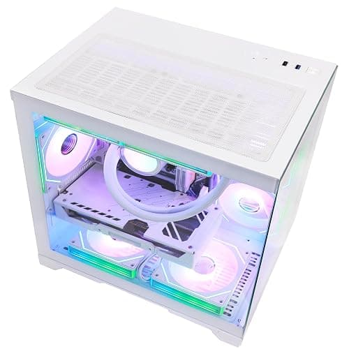 HOENGAGER Gaming PC Desktop, AMD Ryzen 5 9600X, GeForce RTX 5060 8GB, 16GB DDR5 RAM, 1TB PCIe SSD, 650W PSU, Windows 11, Prebuilt Computer, 240mm AIO & Software Controlled ARGB Fans, White thumbnail 7