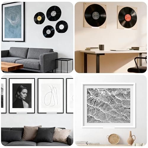 EUIOOVM 10 PCS Vinyl Wall Mount Acrylic Shelves 10CM Vinyl Record Display Stick on Shelves 4 Inch Clear CD Display in Home Office thumbnail 6
