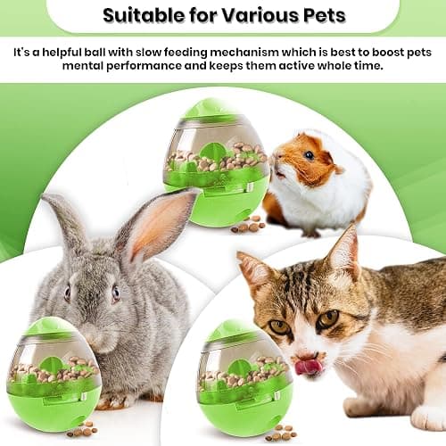 SunGrow Puppy, Small Dog Breeds, and Cat Treat Ball, Slow Pet Feeder, Boredom Buster, Adjustable Food Dispenser, Ends Naughty Chewing and Bloat, Encourages Exercise, Interactive Puzzle Feeder, 4.6” thumbnail 5