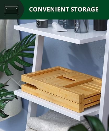 ROYAL CRAFT WOOD Premium Foldable Bathtub Tray - Expandable Bath Tray for Tub - Luxury Bathtub & Bathroom Accessories - Natural (Classic) thumbnail 2