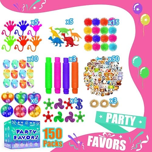 Party Favors for Kids 8-12 4-8, 150-Pack Fidget Toys Bulk, Treasure Box Toys for Classroom, Stocking Stuffers Goodie Bags, Classroom Prizes, Birthday Holiday for Boys Girls thumbnail 3