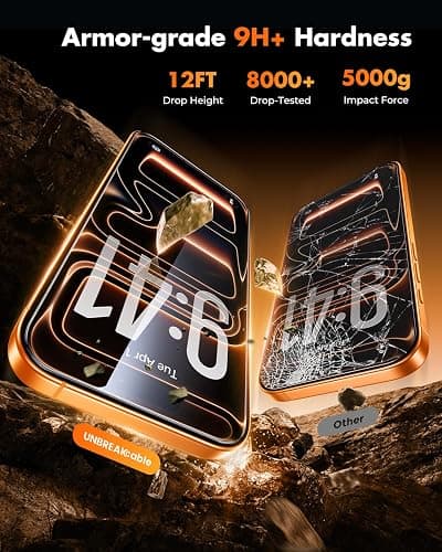 UNBREAKcable for iPhone 17 Pro Max Screen Protector [Quick-Installation Box] 3-Pack 9H+ Hardness Shatterproof Tempered Glass [99.99% HD Clear] [Case Friendly] [Bubble Free] for iPhone 17 Pro Max 6.9" thumbnail 3