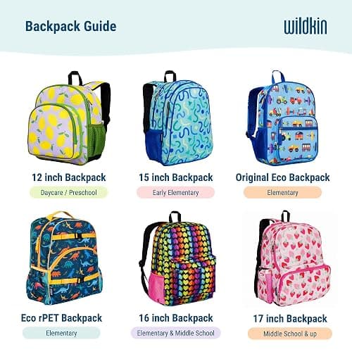 Wildkin Kids 15-inch Elementary School Backpack – Durable Padded Bag with Adjustable Straps for School, Travel & Everyday Use, Multiple Pockets, Boys & Girls Ages 5–10 – Dino Pals thumbnail 8