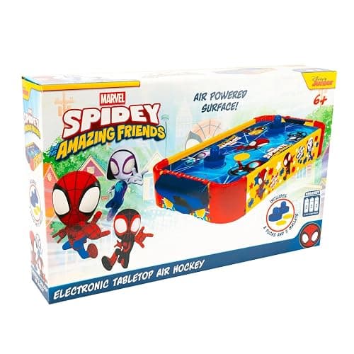 World Tech Toys Marvel Spidey and His Amazing Friends Air Hockey Table for Kids - Wooden Tabletop Game with Puck, Pushers & Air Flow System - Marvel Licensed - Kids 4+ thumbnail 7