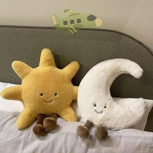 Sun plushies ，Moon plushies， Perfect Moon Gift for Smile Fun，Soft and Cuddly Lovely Stuffedplushies A Lovely Birthday Present for Fans, Gifts & Home Decor (Sun and Moon) thumbnail 5