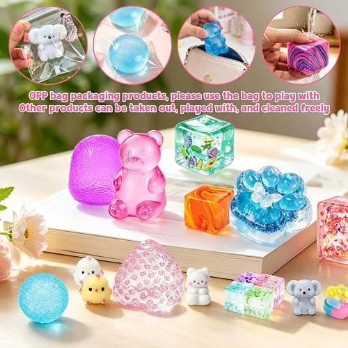 MSYTIFOG 25Pcs Taba Squishies Stress Toys Kit, Stress Relief Fidget Toys for Kids Adults, Kawaii Squishies Stress Relief Stress Cube, Squeeze Sensory Toys for Kids, Birthday Gifts Toys for Girls 8-10 thumbnail 6