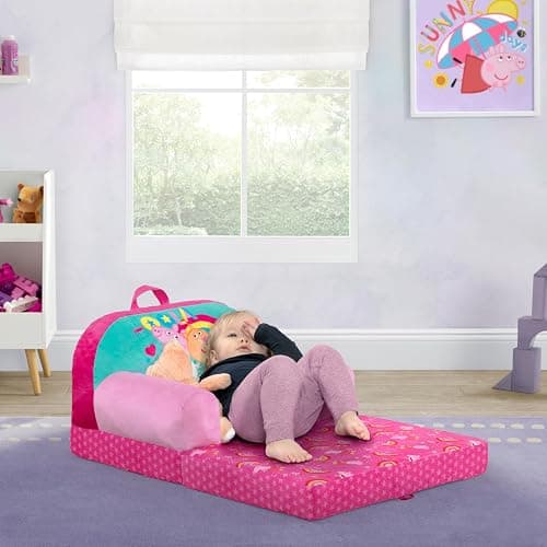 Delta Children - Peppa Pig Cozee Buddy Flip-Out Kids Chair - Greenguard Gold Certified, Pink thumbnail 4