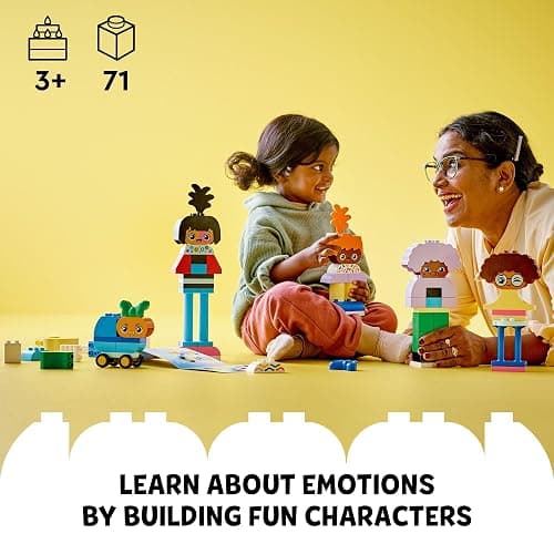 LEGO DUPLO Town Buildable People with Big Emotions Interactive Toy for Ages 3 and Up, 5 Characters with 10 Role-Play Faces, 71 Colorful Bricks for Mix-and-Match Customizable Fun, 10423 thumbnail 2