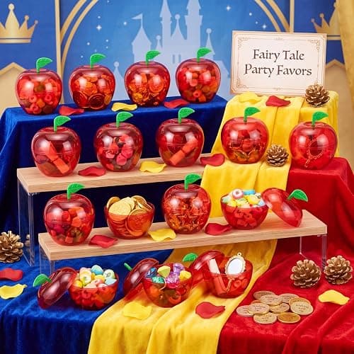 Tanlade 50 Pcs Back to School Gift for Teacher Plastic Apple Container Bulk | 4.1 x 3.7" Apple Container Red Candy Boxes Holder Thank You Gift for Apple of My Eye Teacher End of Year Party Decor thumbnail 4