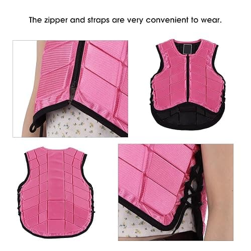 PerGar Children Equestrian Vest, Foam pad Safety Riding Equipment, Children Equestrian Protective Clothing, Pink Unisex Equestrian Protective Vest thumbnail 6