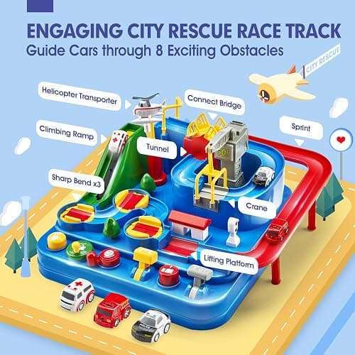 Toys for 3 Year Old Boys - Stem Kids Toys 3-5, Large Race Track, 3 Year Old Boy Gift, Car Playset for 4 Year Boy Birthday Gift, Montessori, Thinking, Motor Skill, Educational Christmas Grandkids Gifts thumbnail 3
