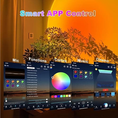 Madoury Sunset Lamp Projector with APP and Button Control, Multicolor Changing Projection Light Sunlight Lamp for Bedroom, Photography, Party, Tiktok Live, Room Decor thumbnail 2
