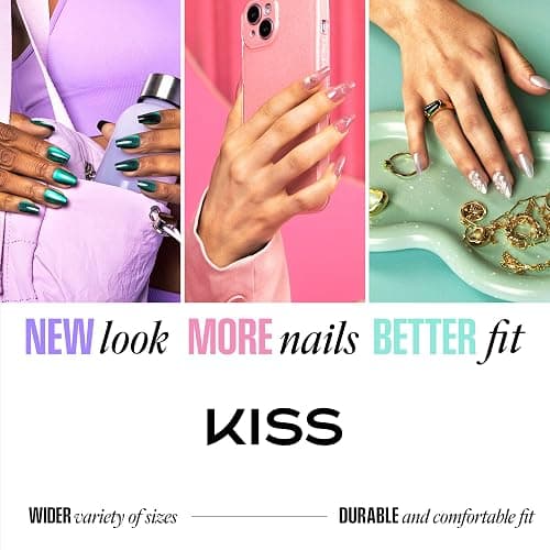 Kiss Core, Press On Nails, Nail glue included, 'Curiosity', White, Medium Size, Almond Shape, Includes 32 Nails, 2g Glue, 1 Manicure Stick, 1 Mini File thumbnail 9