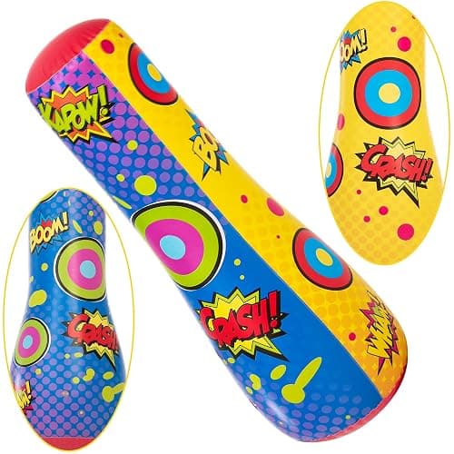 JOYIN Punching Bag for Kids, 47 Inches Kids Punching Bag with Bounce-Back Action, Double-Sided Inflatable Punching Bag(1 Pack) thumbnail 8