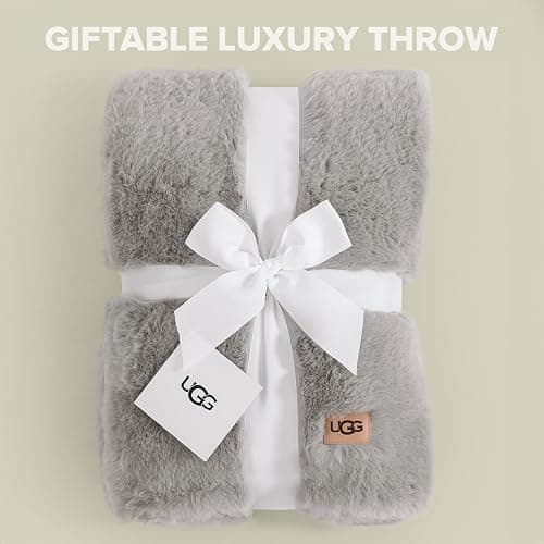 UGG Euphoria Plush Fur - Reversible Throw Blanket, Seal thumbnail 4