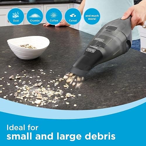 BLACK+DECKER dustbuster Handheld Vacuum, 8V Cordless, Hand Vacuum for Quick Cleanup with Crevice Tool and Washable Filter (HNVC220BCZ01) thumbnail 4