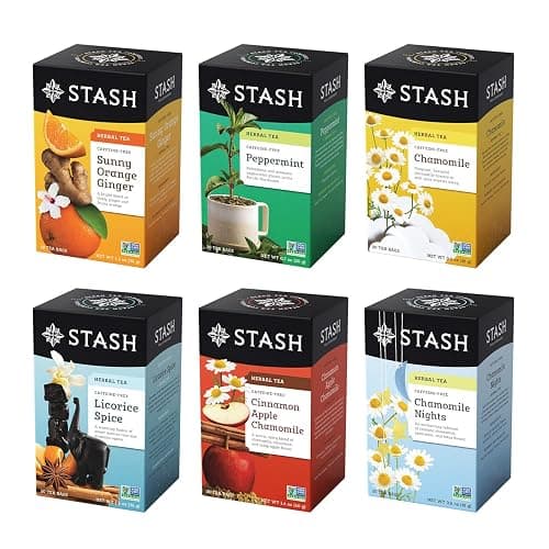 Stash Tea Soothing Herbal Tea 6 Flavor Variety Pack, 6 Boxes With 18-20 Tea Bags Each - Image 1