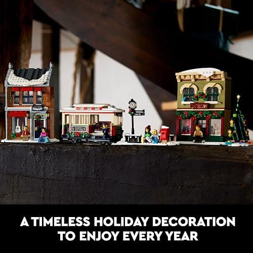 LEGO Holiday Main Street Building Set 10308, for Adults and Family, Christmas Village Building Kit, Holiday Display Set with Shops, Streetcar and 6 Minifigures, Christmas Decoration to Build Together thumbnail 6