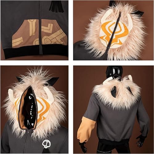 Cosfun Hilichurls Cosplay Hoodies Genshin Impact Hoodie Full Zip Up Hoodie IF0004 thumbnail 6