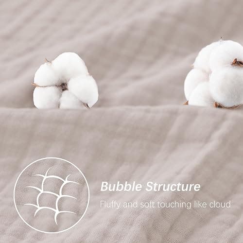 SWEET DOLPHIN Muslin Hooded Baby Bath Towels - 2 Pack 100% Cotton Towel for Babies, Infants, Toddlers - 32x32Inch - Highly Absorbent and Newborn Essential, Light Bean Paste thumbnail 6