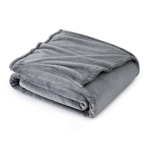 Bedsure Fleece Throw Blanket for Couch Grey - Lightweight Plush Fuzzy Cozy Soft Blankets and Throws for Sofa, 50x60 inches - Grey - Throw (50" x 60") - Image 1