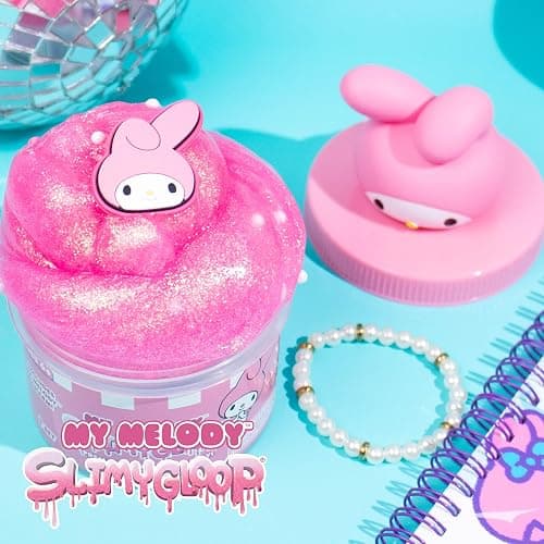 My Melody SLIMYGLOOP Jar, 8 oz Bubblegum Scented Pink Slime, Includes Beads & My Melody Charm, Sanrio Stuff, Hello Kitty Slime, Slime Kit, Hello Kitty Merch, Sanrio Slimes thumbnail 2