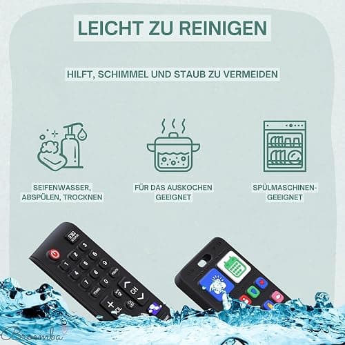 Broemba Fernbedienung Baby & Handy - Realistisches Spielzeug ohne Elektronik - 100% Silikon Beißring für Jungen und Mädchen - BPA Frei thumbnail 7