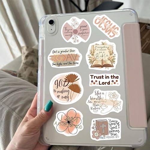 Boho Bible Verse Stickers - 50Pcs Gift Idea for Christian Bible Quote Jesus Praise Catholic Scripture God Religious Faith Stickers Inspirational Biblical Motivational Verse Adult Kids Boy Girl thumbnail 9