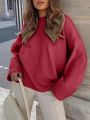 ANRABESS Women's Oversized Sweaters 2025 Long Sleeve Fuzzy Knit Casual Chunky Pullover Sweater Fall Outfits Clothes thumbnail 3