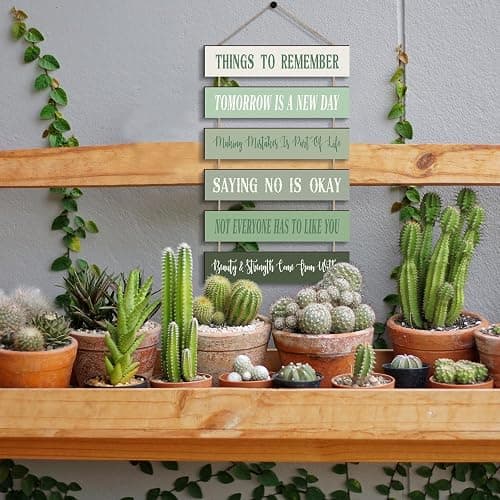 Pinkunn Inspirational Wall Art Sage Green Pink Positive Quotes Wall Decor Cute Preppy Wooden Room Sign Uplifting Encouragement Gifts for Motivational Art for Home Bedroom(Sage Green) thumbnail 4