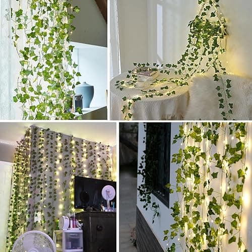 RECUTMS Artificial Ivy Vines 250 FT with 300 LED String Light Leaf Garland Fake Hanging Plants for Long Leaves Greenery Room Garden Office Wedding Wall Shower Patio Outdoor Indoor Decor (36 Pack) thumbnail 6