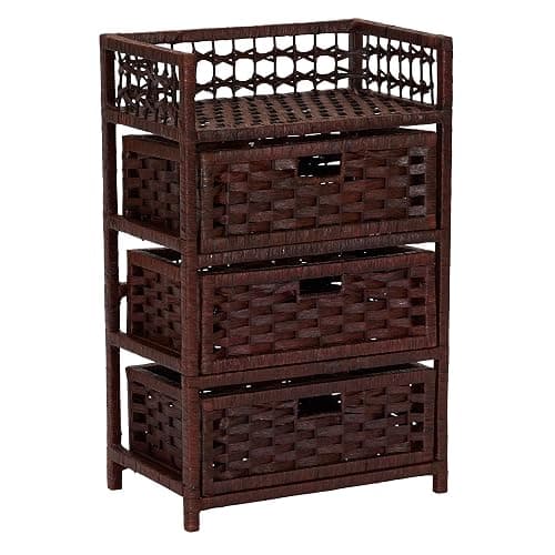 Household Essentials Woven 3 Drawer Chest with Cutout Handles - Image 1