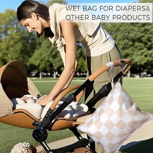 RelaxScene Wet Bag for Swimsuit - 2 Pack Waterproof Wet Dry Bag for Clothes - Baby Diaper Bag - Travel Laundry Daycare Bags - Baby Beach Essentials - Bogg Bag Accessories thumbnail 6