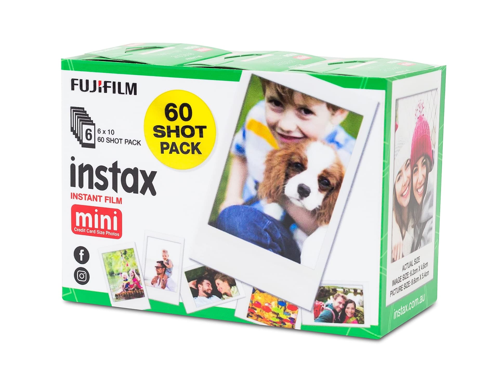 Instax Fujifilm Mini Film, White 60 Pack - Image 1
