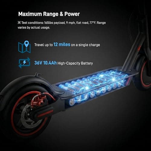 Electric Scooter for Adults, 8.5" Pneumatic Tires, Foldable E Scooter with APP and Cuise Control, 3 Speed Modes, Double Braking, Maximum Load 120 kg thumbnail 4