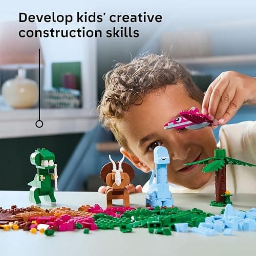 LEGO Classic Creative Dinosaurs Set, Building Toys for Kids, Assorted Bricks for Imaginative Play, Includes T. Rex, and Triceratops Dino Figures, Birthday Gift for 5 Plus Year Old Boys and Girls 11041 thumbnail 7