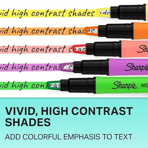 Sharpie Clear View Highlighter Sticks, Chisel Tip, Assorted Fluorescent, 8 Count - School, Home, and Office Use, Teacher Supplies thumbnail 5