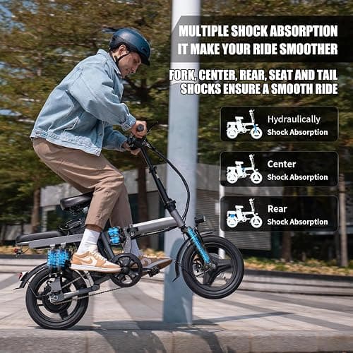 Electric Bike for Adults, Folding Electric Bike, 500W Motor, Up to 20/25 MPH and 20/30 Miles Long Range, 48V 10AH/13AH/15AH Removable Battery, Electric Mini Bike, UL 2849 Certified - 500w, 48v 15ah thumbnail 4