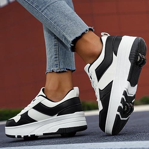 ANEFUN Roller Skate Shoes for Kids Girls Boys Detachable Wheeled Fashion Sneakers | Wheeled, Detachable, for Kids thumbnail 2