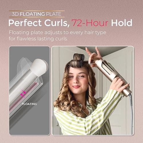 TYMO CurlPro Plus Automatic Rotating Curling Iron - Upgraded Long Barrel Curling Wand for Long Hair, Ceramic Hair Curler for Women, Anti-Scald, Tangle-Free, 600M Ionic, Dual Voltage, Gold, 1 Inch thumbnail 5