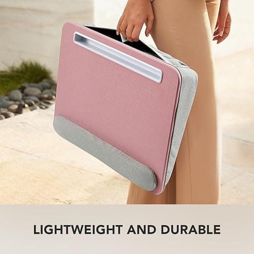 HUANUO Lap Laptop Desk - Portable Lap Desk with Cushion, Fits up to 15.6 inch Laptop, Anti-Slip & Storage Function - Pink thumbnail 7