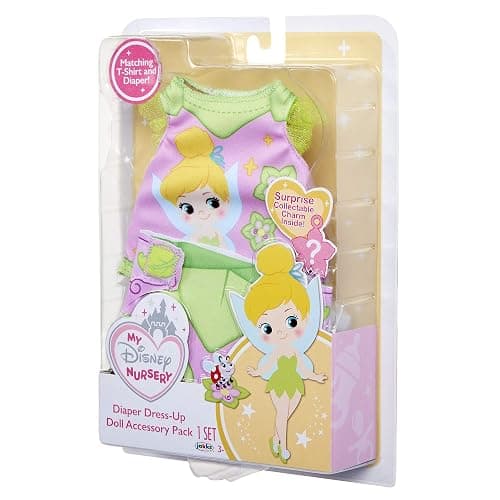 My Disney Nursery Baby Doll Clothes & Accessories, Tinker Bell Diaper Accessory Pack Inspired by Disney's Tinker Bell Character! Includes Doll T-Shirt, Doll Diaper Cover, Clip with Charm thumbnail 9